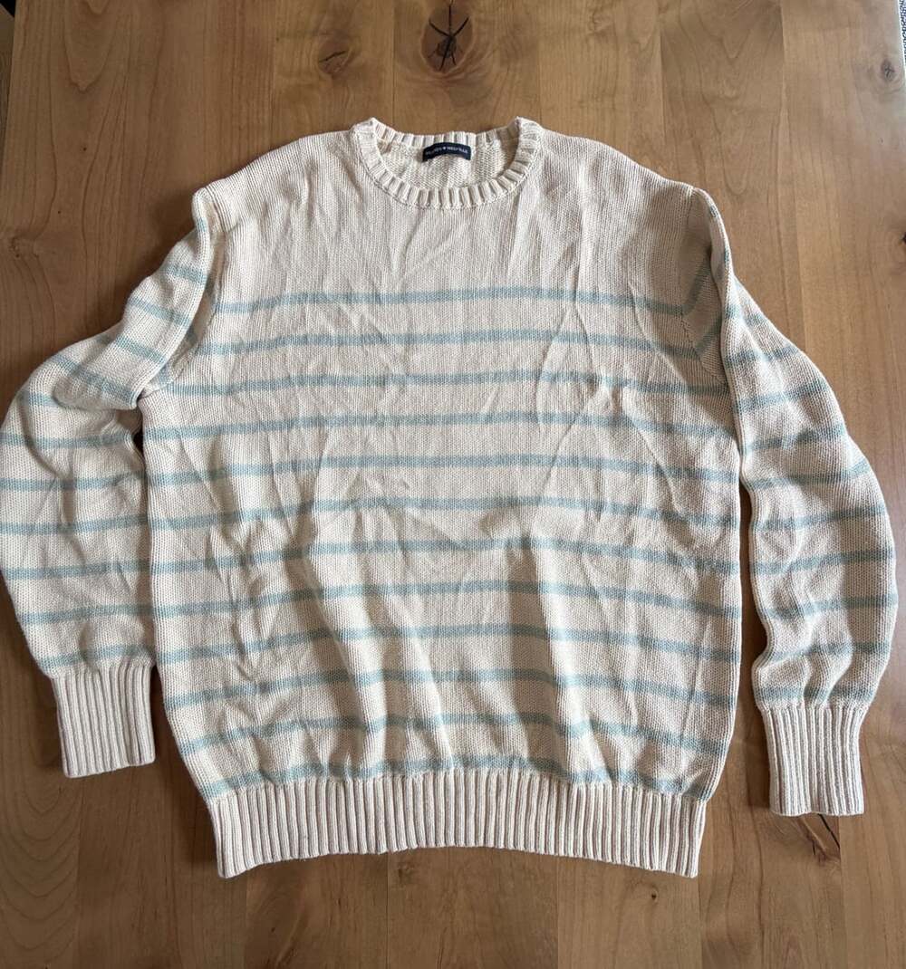 Brandy Melville Striped Sweater Cream Sage Green